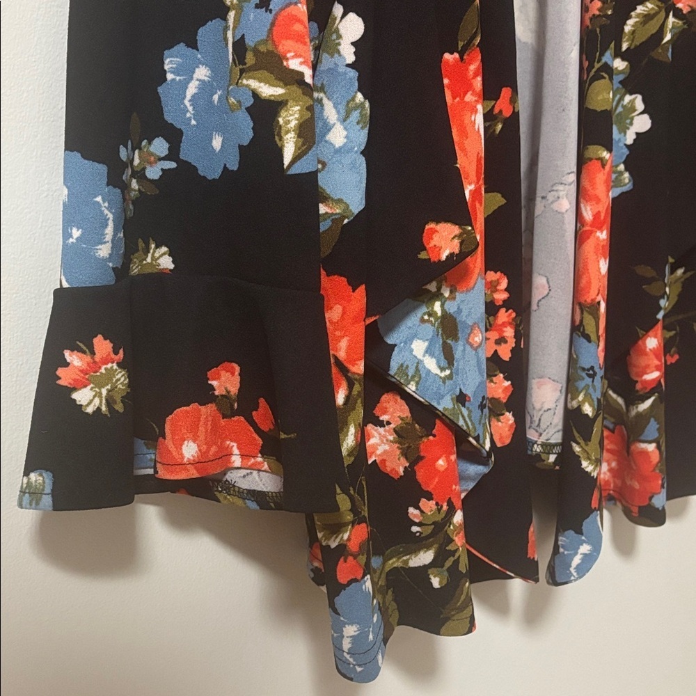 ROBIN ARTIZAN (1X) Floral Black Kimono Blazer Vibrant Lightweight Stretch NWT - Picture 4 of 10